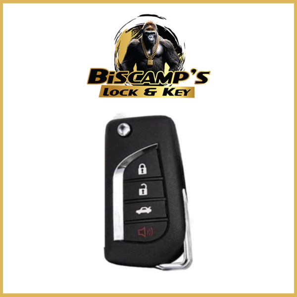 2004-2010 Toyota / 4-Button Flip Key NEW STYLE / GQ43VT20T (67 Chip) (AFTERMARKET)