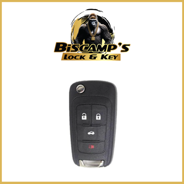 2010-2021 Chevrolet / 4-Button Flip Key / PN: 5921872 / OHT05918179 / HU100 / PEPS (PACK OF 5 )