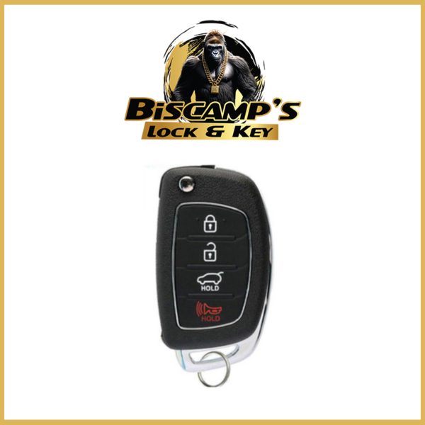 2013-2016 Hyundai Santa Fe / 4-Button Flip Key Remote / PN: 95430-4Z101 / TQ8-RKE-3F04