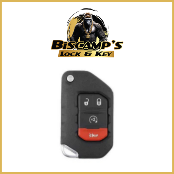 2018-2021 Jeep Wrangler Gladiator / 4-Button Smart Flip Key Remote Start / OHT1130261 ( PACK OF 3 )